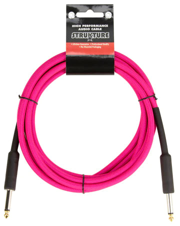 10ft Instrument Cable, 6mm Woven - Pink Panic SC10NP
