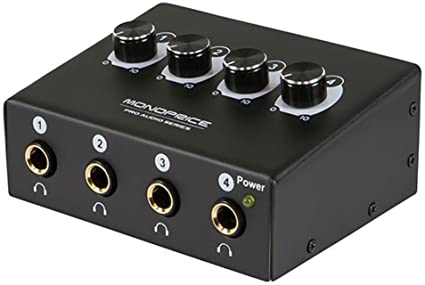 Monoprice 615220 - Amplificador de auriculares (4 canales)