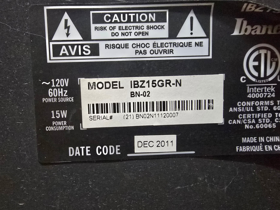 Amplificador de Guitarra Ibanez Mod.IBZ15GR-N (USADO)