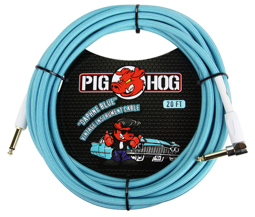 Pig Hog "Daphne Blue" Instrument Cable, 20ft Right Angle PCH20DBR