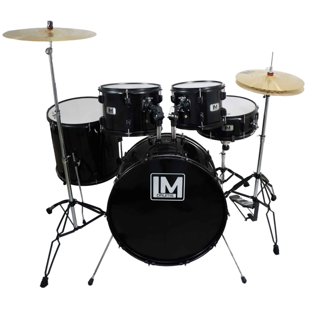 Bateria 5 Pzas, Platillos Y Asiento Negro LM DRUMS