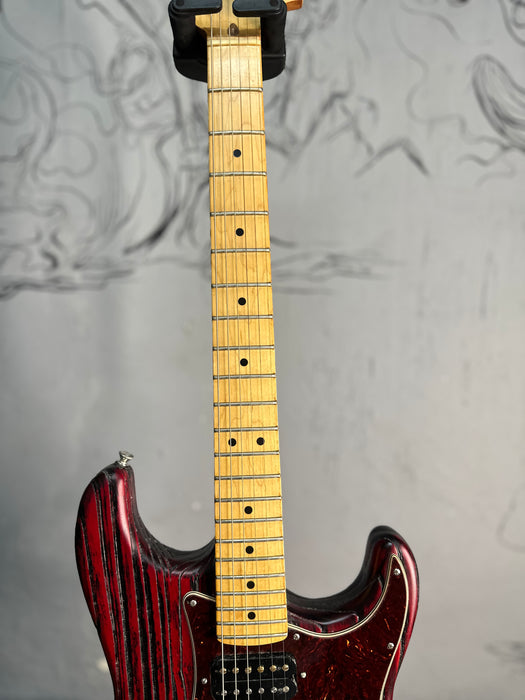 Fender Limited Edition Sandblasted Ash Stratocaster 2014- Crimson Red Transparent