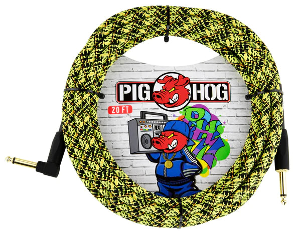 Pig Hog "Yellow Graffiti" Instrument Cable, 20ft PCH20GYWR