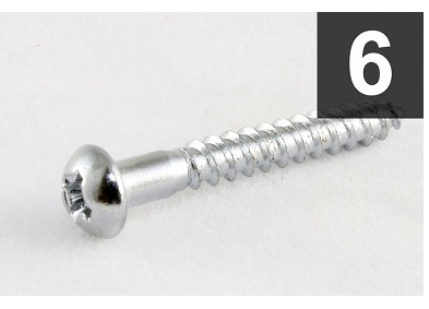 Pack of 6 Hardened Steel Tremolo Mounting Screws