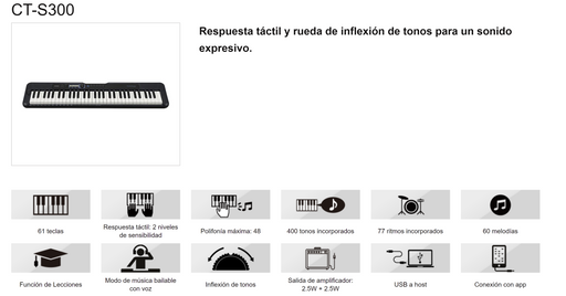 Casio CT-S300 - Teclado Portátil 61 Teclas