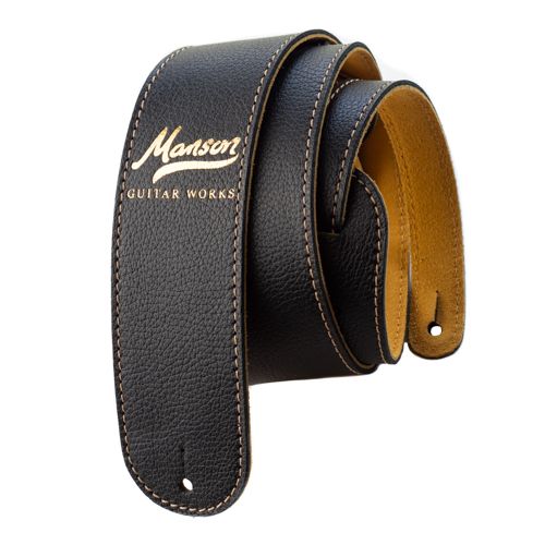 Manson Deluxe Leather Guitar Strap Gold — Pepis Music - The